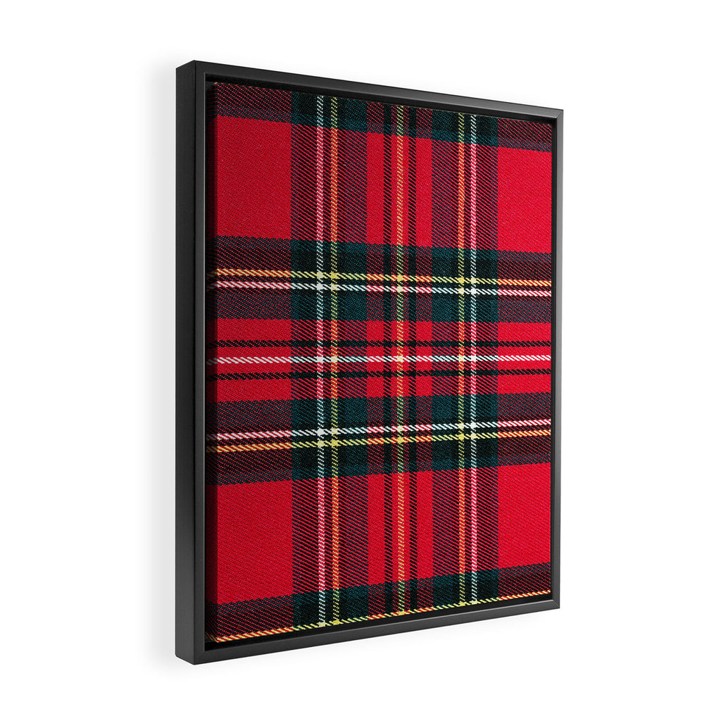 Black Red Tartan Plaid Scottish Pattern Framed Canvas Print Gallery Image 2