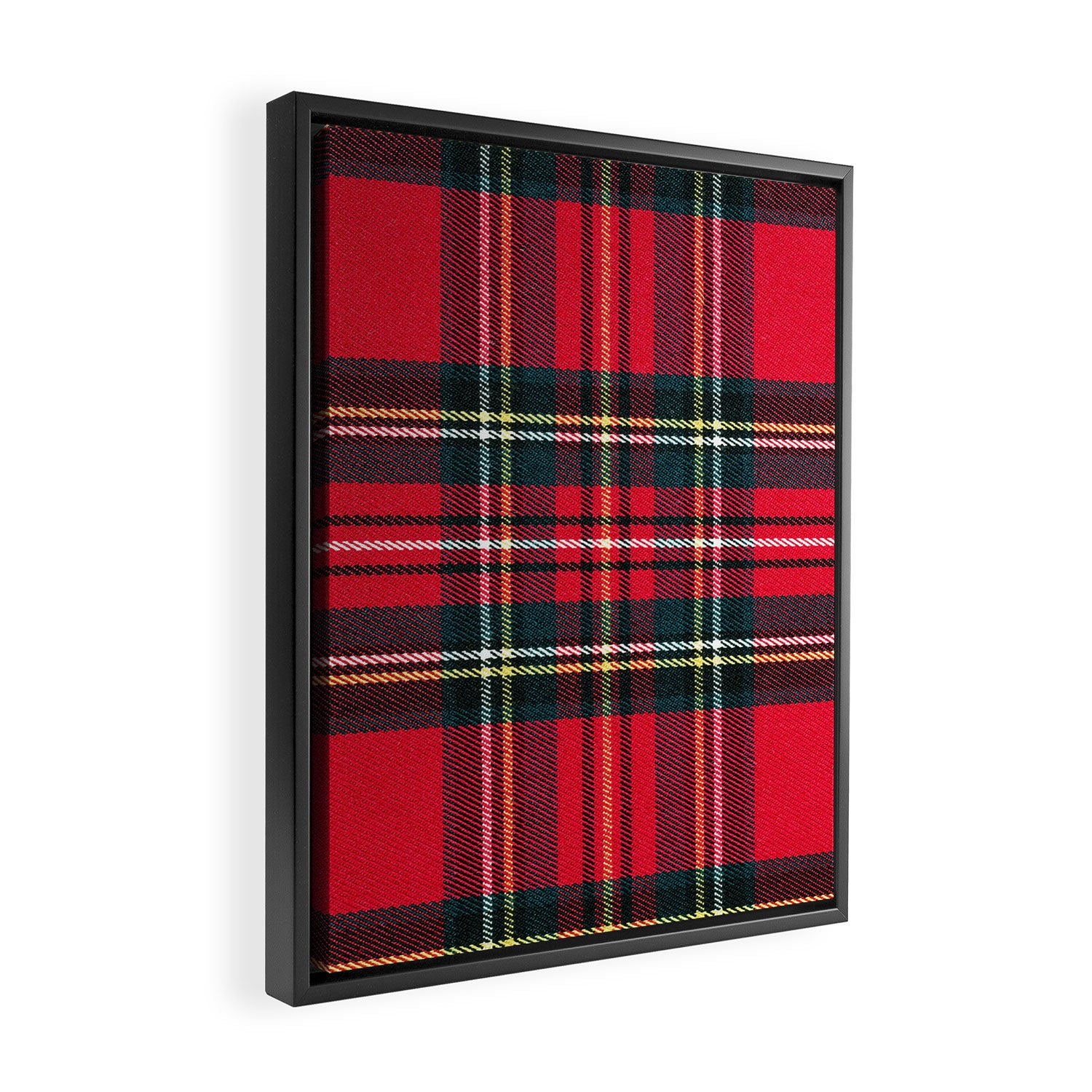 Black Red Tartan Plaid Scottish Pattern Framed Canvas Print Gallery Image 2