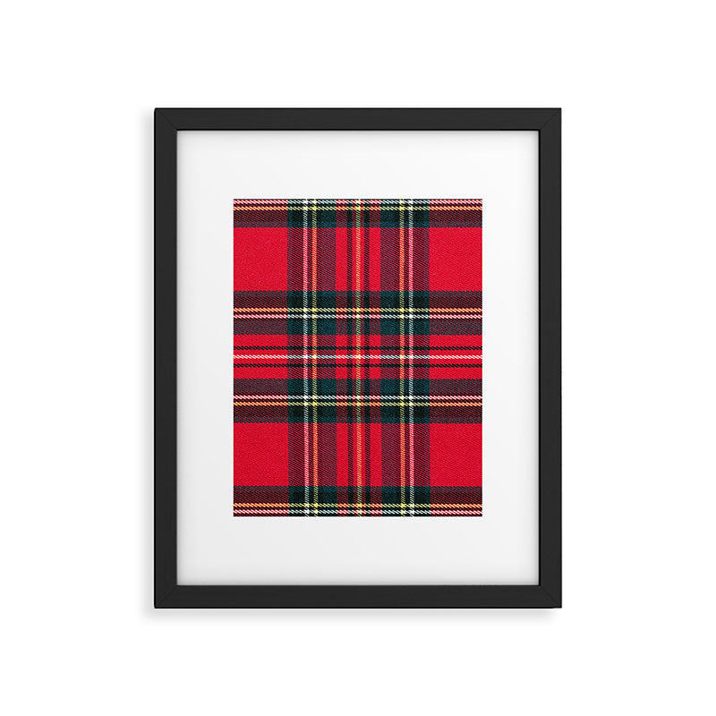Black Red Tartan Plaid Scottish Pattern Framed Art Print Gallery Image 5