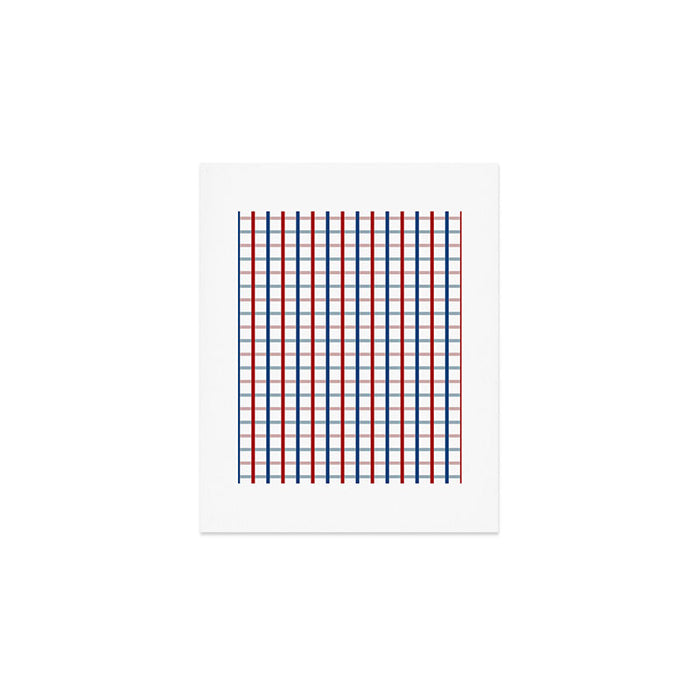 Blue Red Tattersall Plaid Pattern Art Print Gallery Image 1