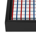Blue Red Tattersall Plaid Pattern Framed Canvas Print Gallery Image 3