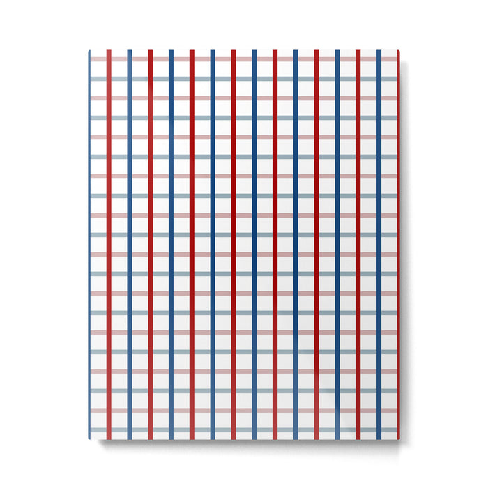 Blue Red Tattersall Plaid Pattern Metal Print Gallery Image 1