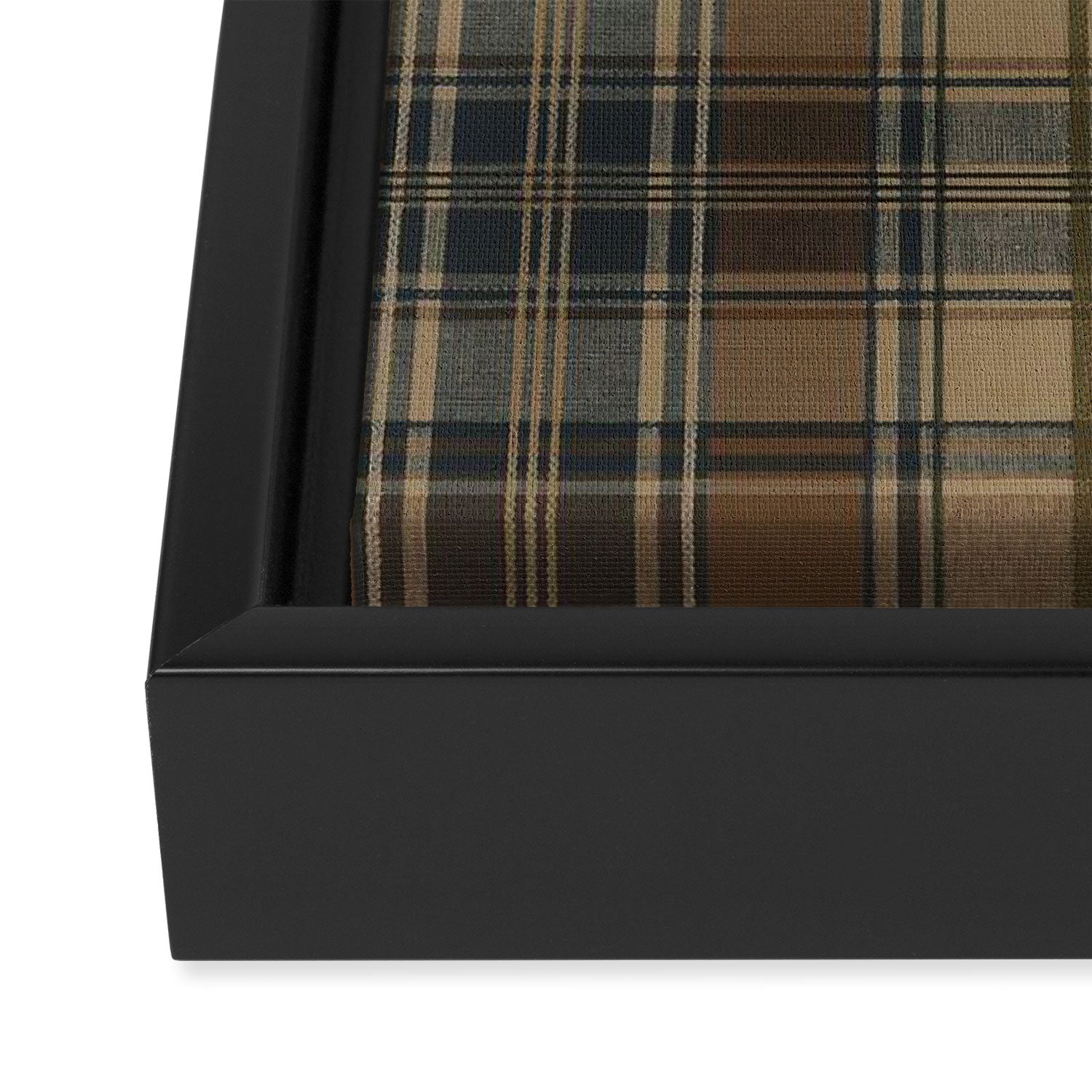 Classical Beige Brown Tartan Plaid Pattern Framed Canvas Print Gallery Image 3