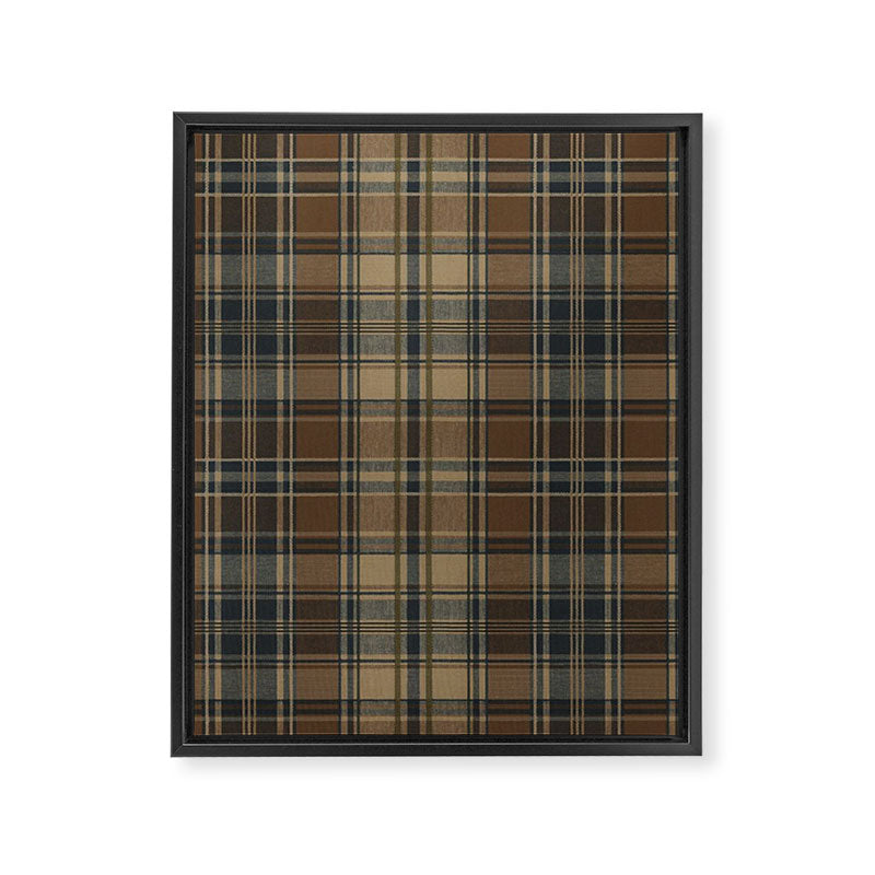 Classical Beige Brown Tartan Plaid Pattern Framed Canvas Print Gallery Image 8