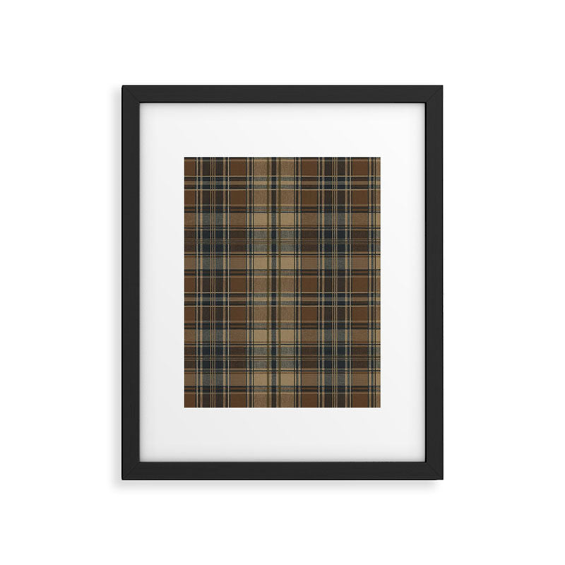 Classical Beige Brown Tartan Plaid Pattern Framed Art Print Gallery Image 6