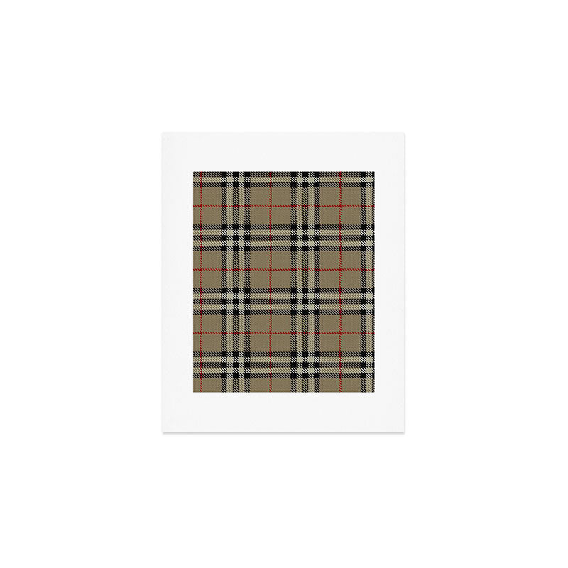 Luxury Beige Tartan Plaid Pattern Art Print Gallery Image 1
