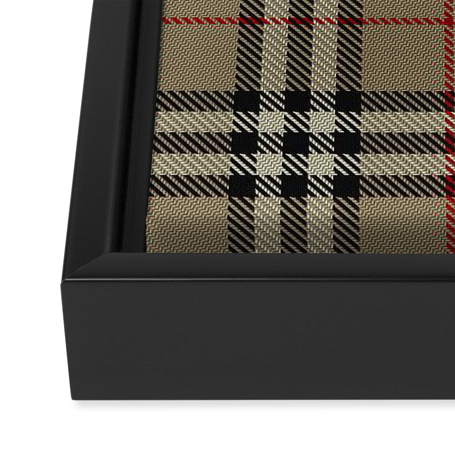 Luxury Beige Tartan Plaid Pattern Framed Canvas Print Gallery Image 3