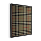 Luxury Beige Tartan Plaid Pattern Framed Canvas Print Gallery Image 2