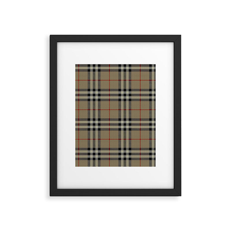 Luxury Beige Tartan Plaid Pattern Framed Art Print Gallery Image 6