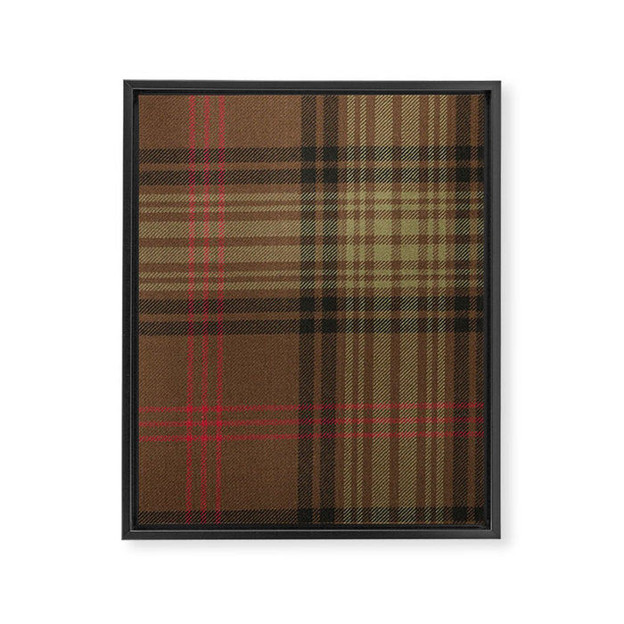 Vintage Brown Tartan Plaid Pattern Framed Canvas Print Gallery Image 1