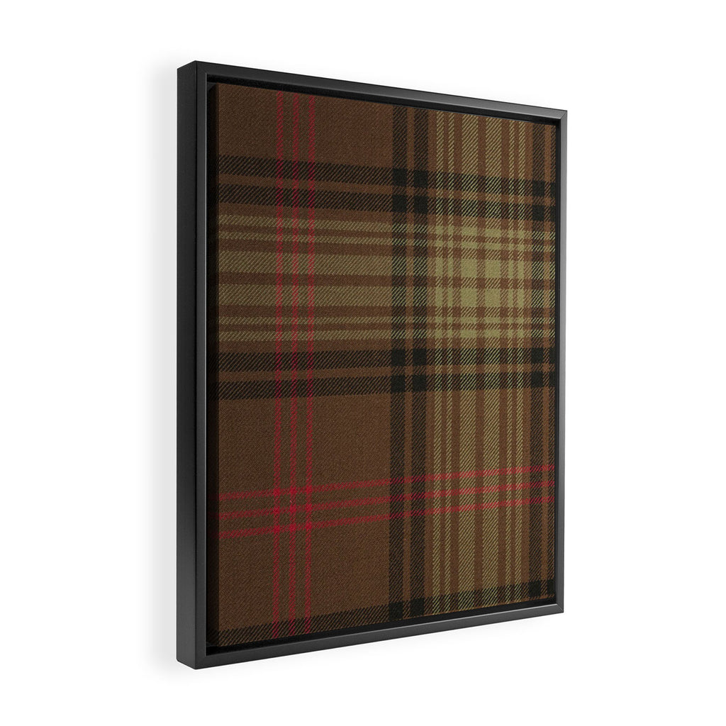 Vintage Brown Tartan Plaid Pattern Framed Canvas Print Gallery Image 2