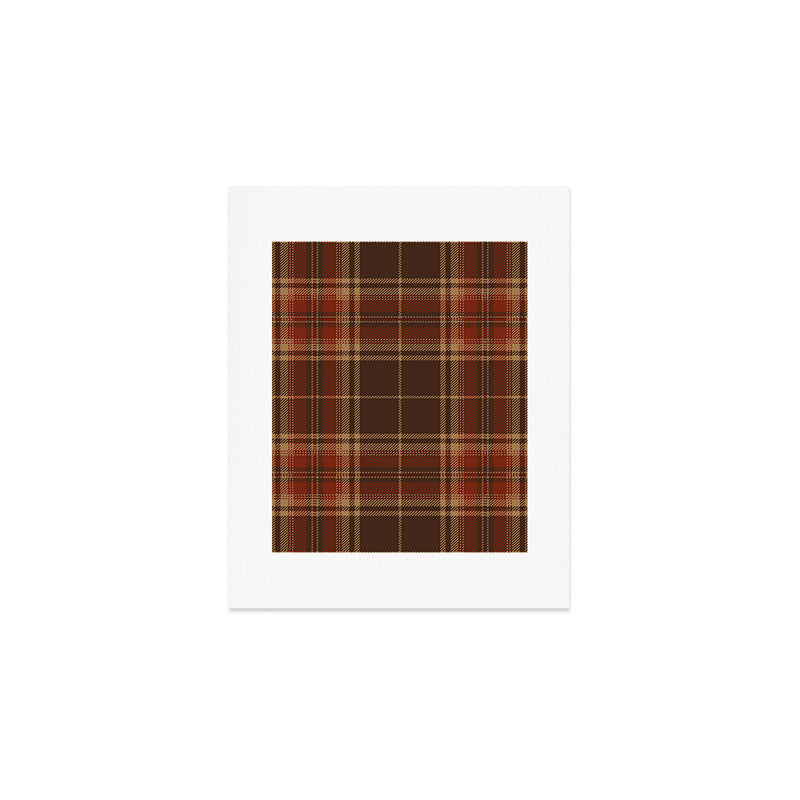 Vintage Brown Tartan Plaid Scottish Pattern Art Print Gallery Image 1