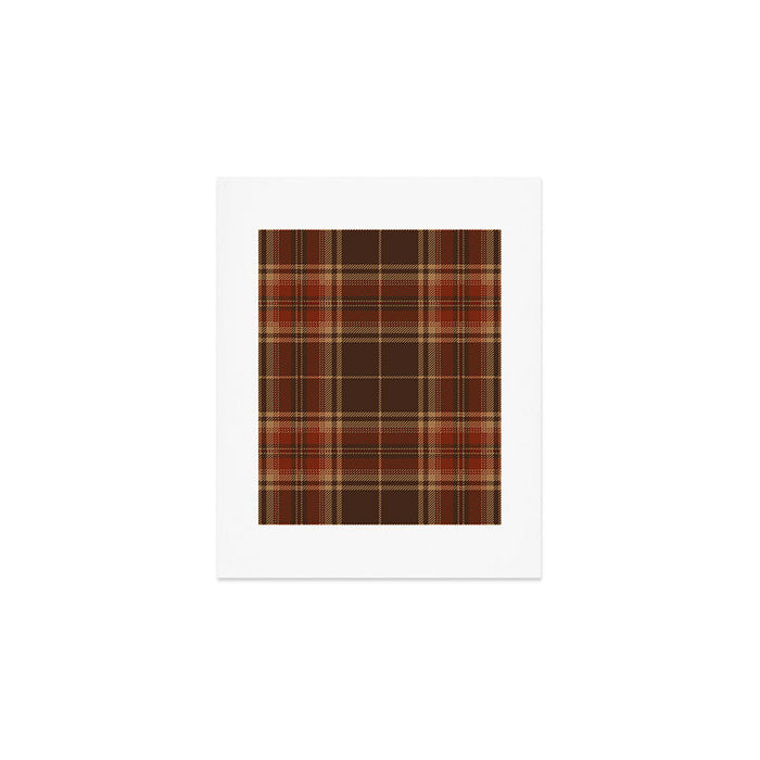 Vintage Brown Tartan Plaid Scottish Pattern Art Print Gallery Image 1