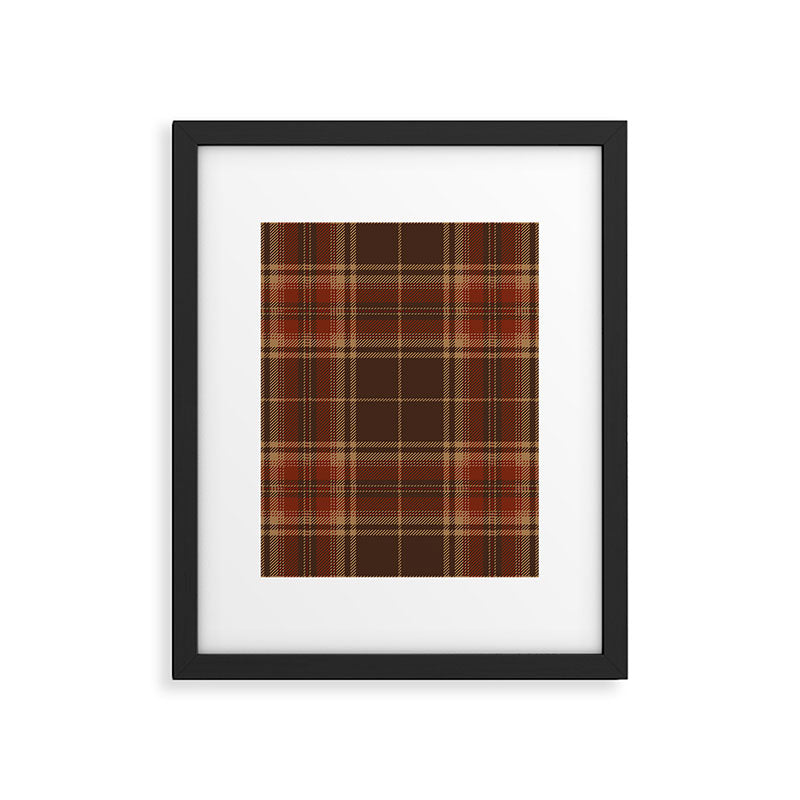 Vintage Brown Tartan Plaid Scottish Pattern Framed Art Print Gallery Image 6