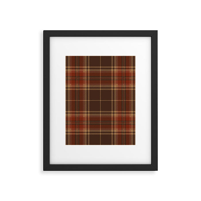 Vintage Brown Tartan Plaid Scottish Pattern Framed Art Print Gallery Image 1