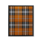 Vintage Orange Black Tartan Plaid Scottish Pattern Framed Canvas Print Gallery Image 8