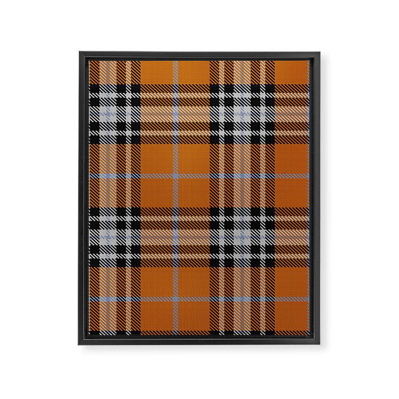 Vintage Orange Black Tartan Plaid Scottish Pattern Framed Canvas Print Gallery Image 8