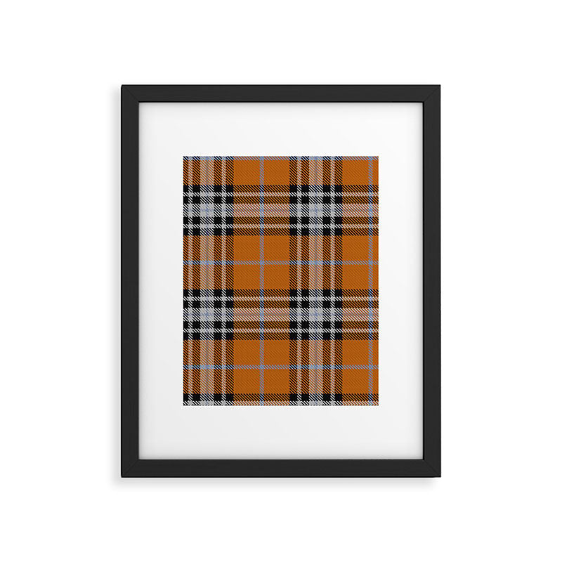 Vintage Orange Black Tartan Plaid Scottish Pattern Framed Art Print Gallery Image 6
