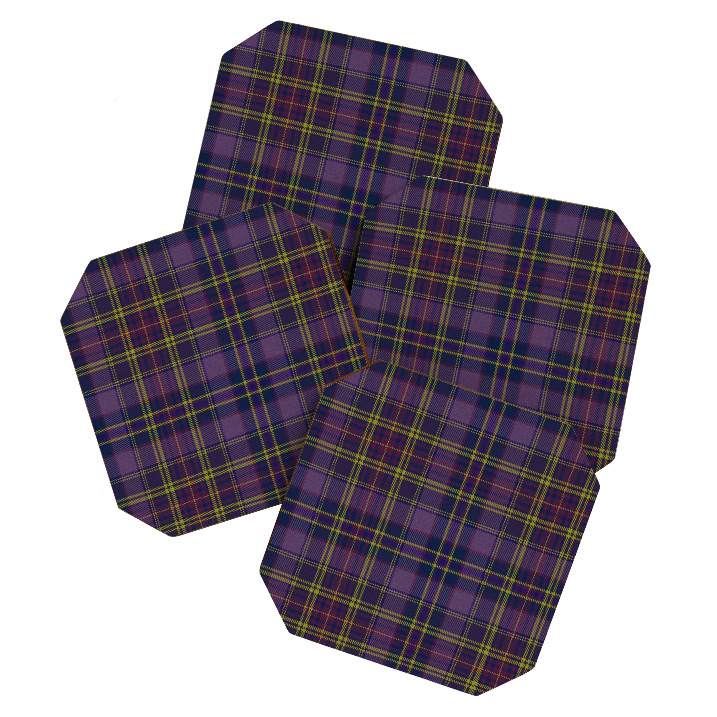 Vintage Purple Tartan Plaid Pattern Coaster Gallery Image 1
