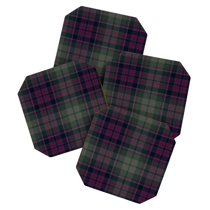 Vintage Purple Tartan Plaid Pattern Coaster Gallery Image 1