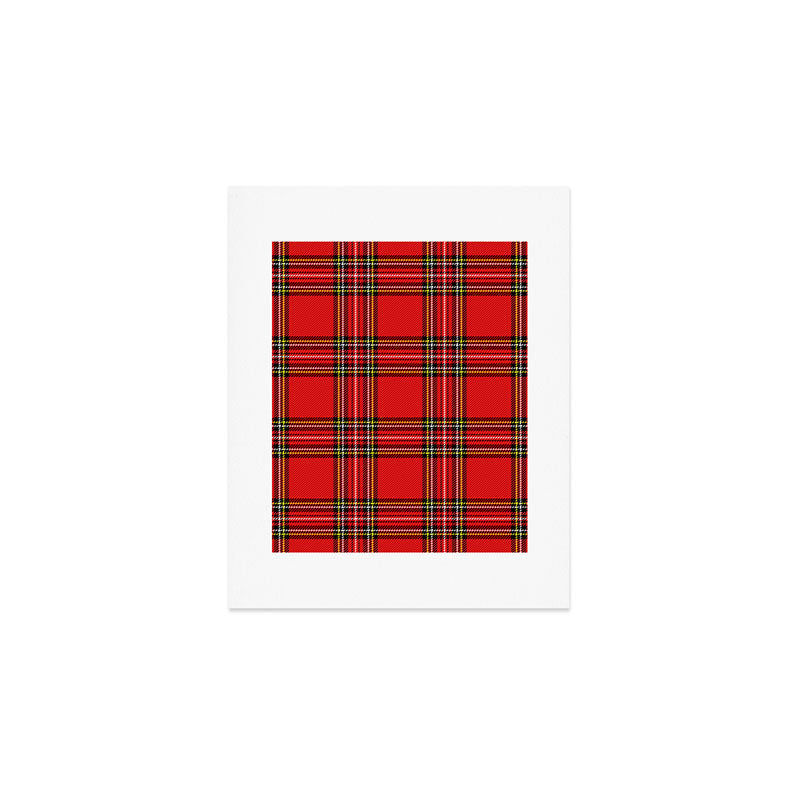Vintage Red Tartan Plaid Scottish Pattern Art Print Gallery Image 1