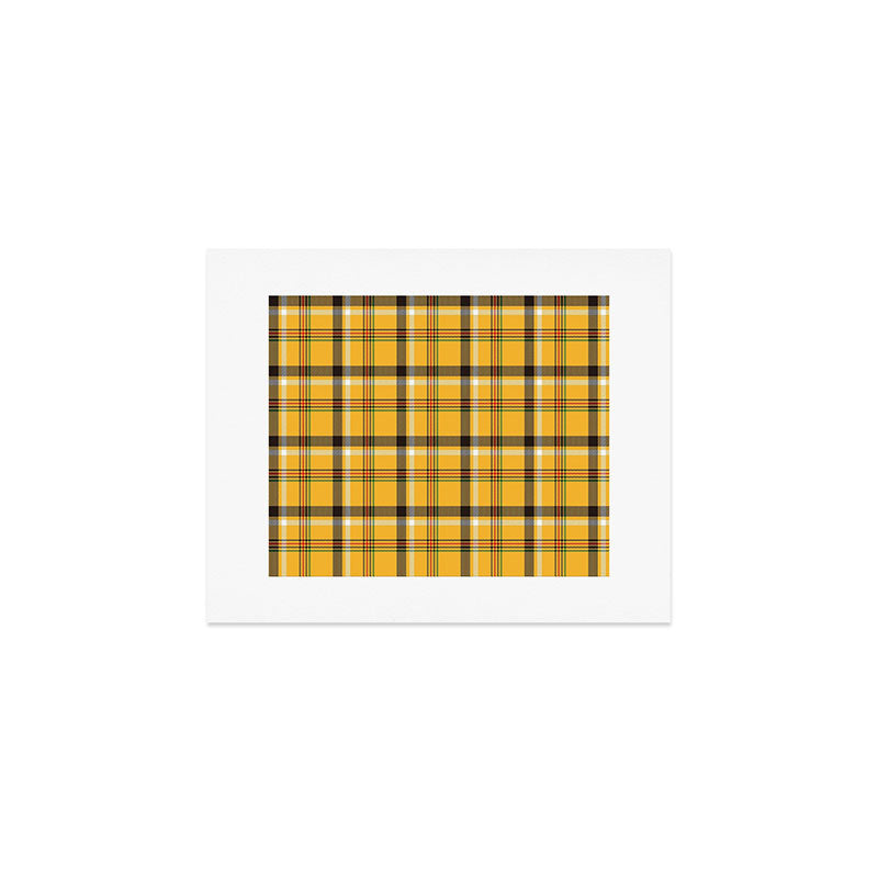 Vintage Yellow Tartan Plaid Pattern Art Print Gallery Image 1