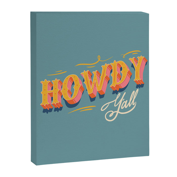 Howdy Y'all | Yellow Orange Blue Canvas Print Gallery Image 1