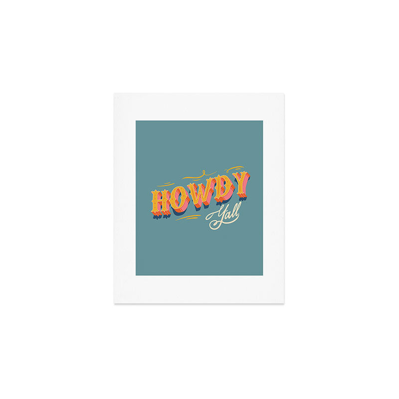 Howdy Y'all | Yellow Orange Blue Art Print Gallery Image 1