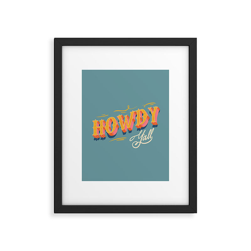 Howdy Y'all | Yellow Orange Blue Framed Art Print Gallery Image 6