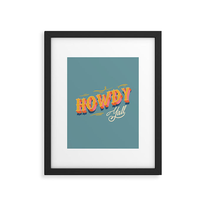 Howdy Y'all | Yellow Orange Blue Framed Art Print Gallery Image 1