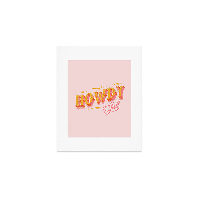 Howdy Y'all | Yellow Orange Pink Art Print Gallery Image 1