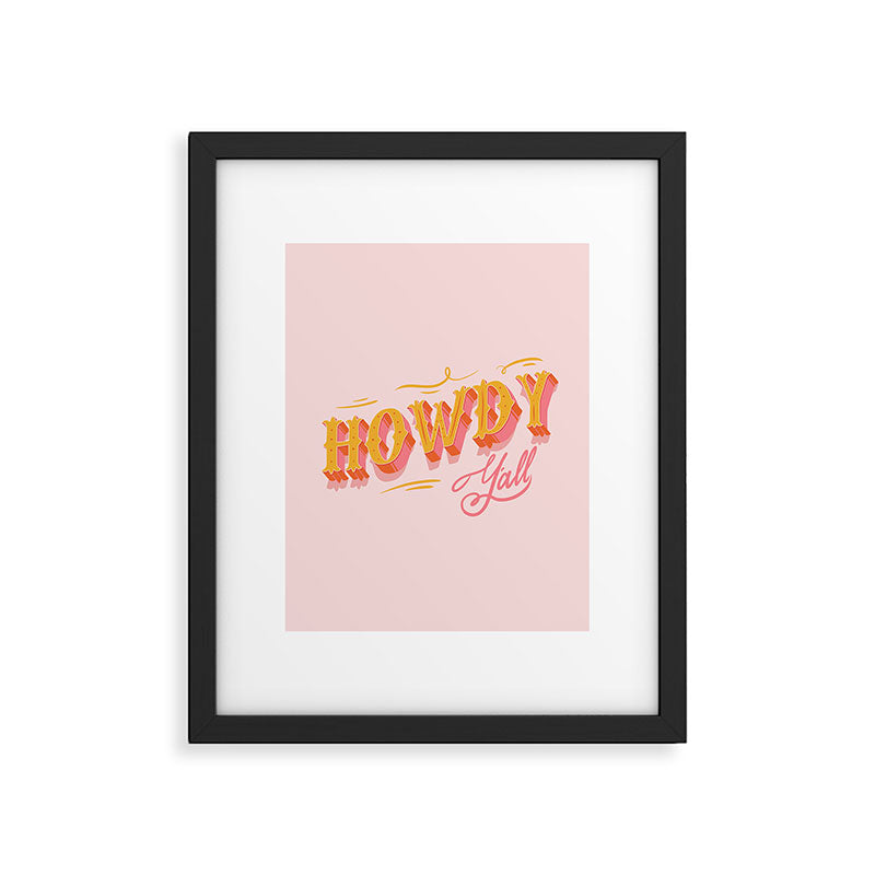 Howdy Y'all | Yellow Orange Pink Framed Art Print Gallery Image 5