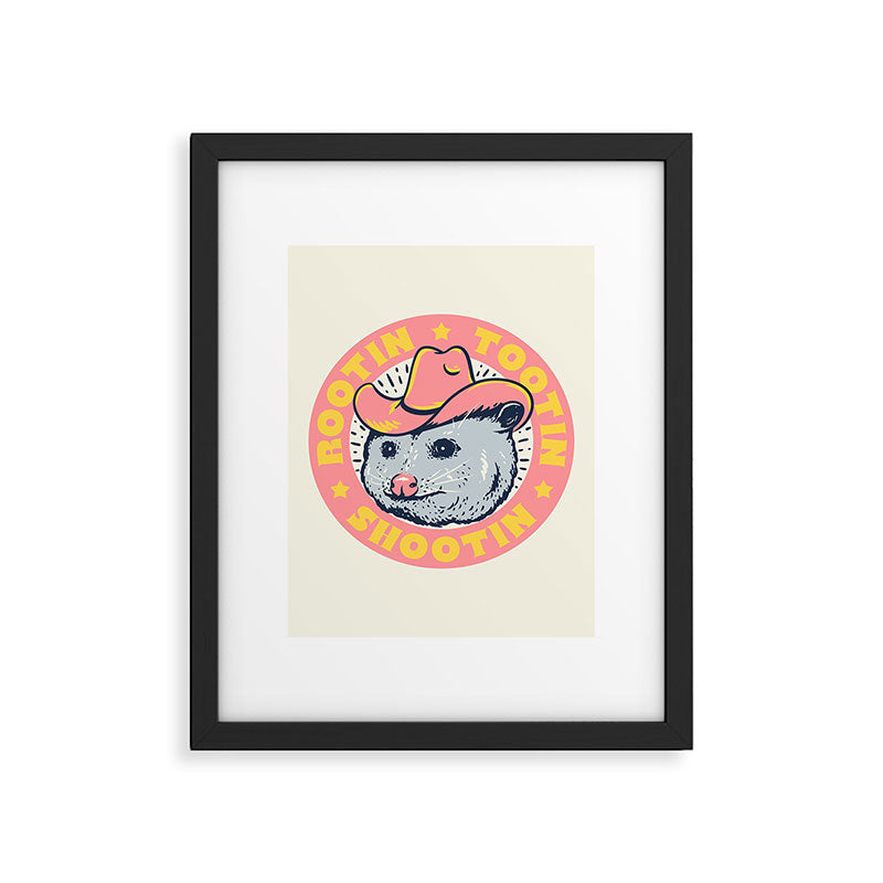 Possum Rootin Tootin Shootin | Pink Framed Art Print Gallery Image 6
