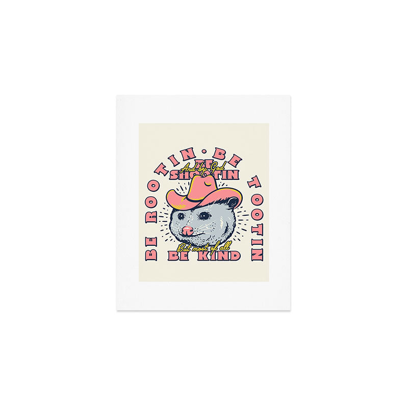 Rootin Tootin Shootin | Possum Cowboy Advice | Space Cowgirl Country Style | Possum  Art Print Gallery Image 1