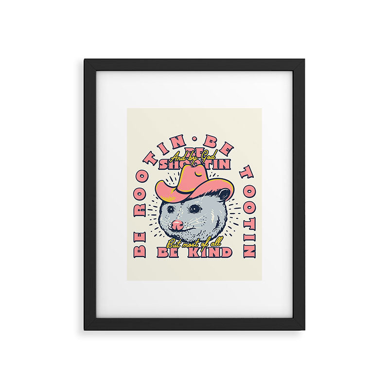 Rootin Tootin Shootin | Possum Cowboy Advice | Space Cowgirl Country Style | Possum  Framed Art Print Gallery Image 6