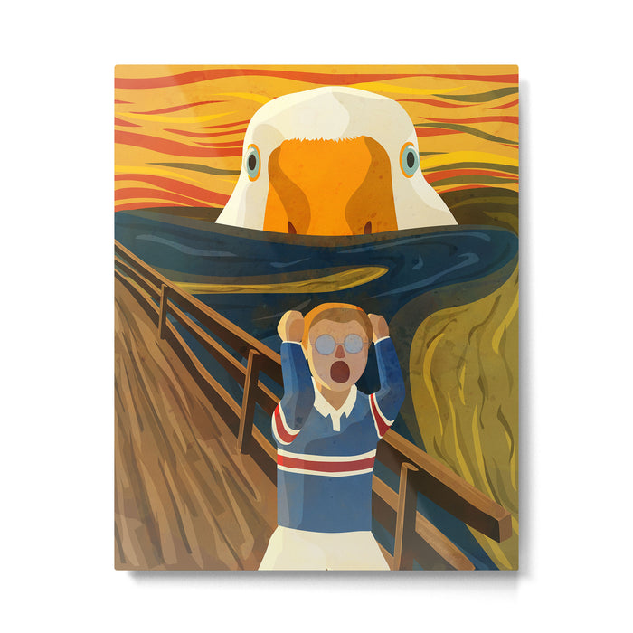 The Honk - The Scream Parody | Goose MEME Metal Print Gallery Image 1