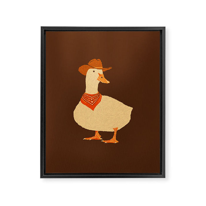 Bo The Cowboy Duck Framed Canvas Print Gallery Image 1