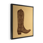 Brown Cowgirl Boot Framed Canvas Print Gallery Image 2
