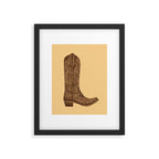 Brown Cowgirl Boot Framed Art Print Gallery Image 5