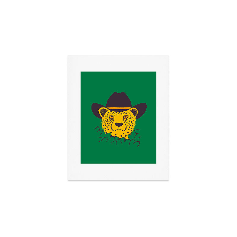 Leafy Cowgirl Cheetah Art Print Gallery Image 1