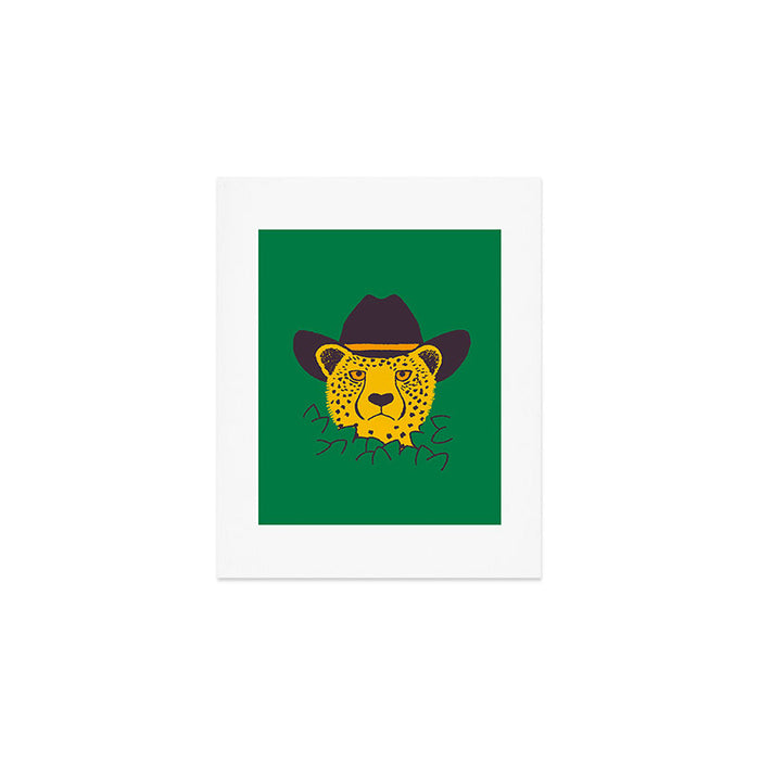Leafy Cowgirl Cheetah Art Print Gallery Image 1