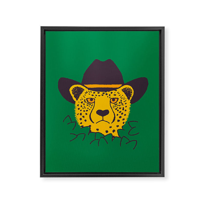 Leafy Cowgirl Cheetah Framed Canvas Print Gallery Image 8