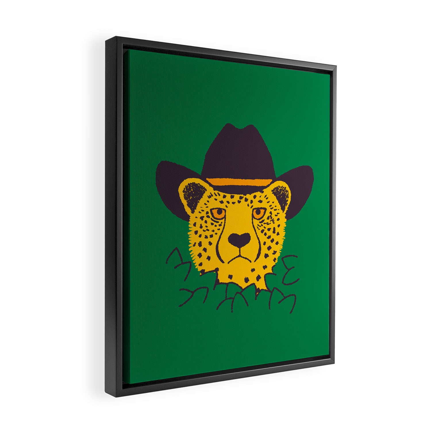 Leafy Cowgirl Cheetah Framed Canvas Print Gallery Image 2