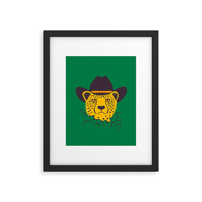 Leafy Cowgirl Cheetah Framed Art Print Gallery Image 1