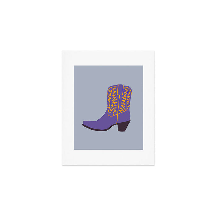 Purple Cowgirl Boot Art Print Gallery Image 1