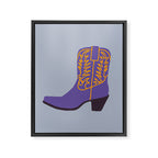Purple Cowgirl Boot Framed Canvas Print Gallery Image 8