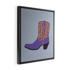 Purple Cowgirl Boot Framed Canvas Print Gallery Image 2