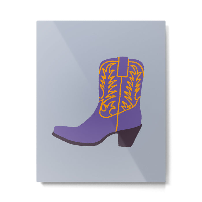 Purple Cowgirl Boot Metal Print Gallery Image 1
