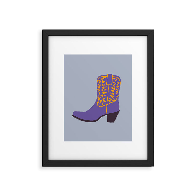 Purple Cowgirl Boot Framed Art Print Gallery Image 6