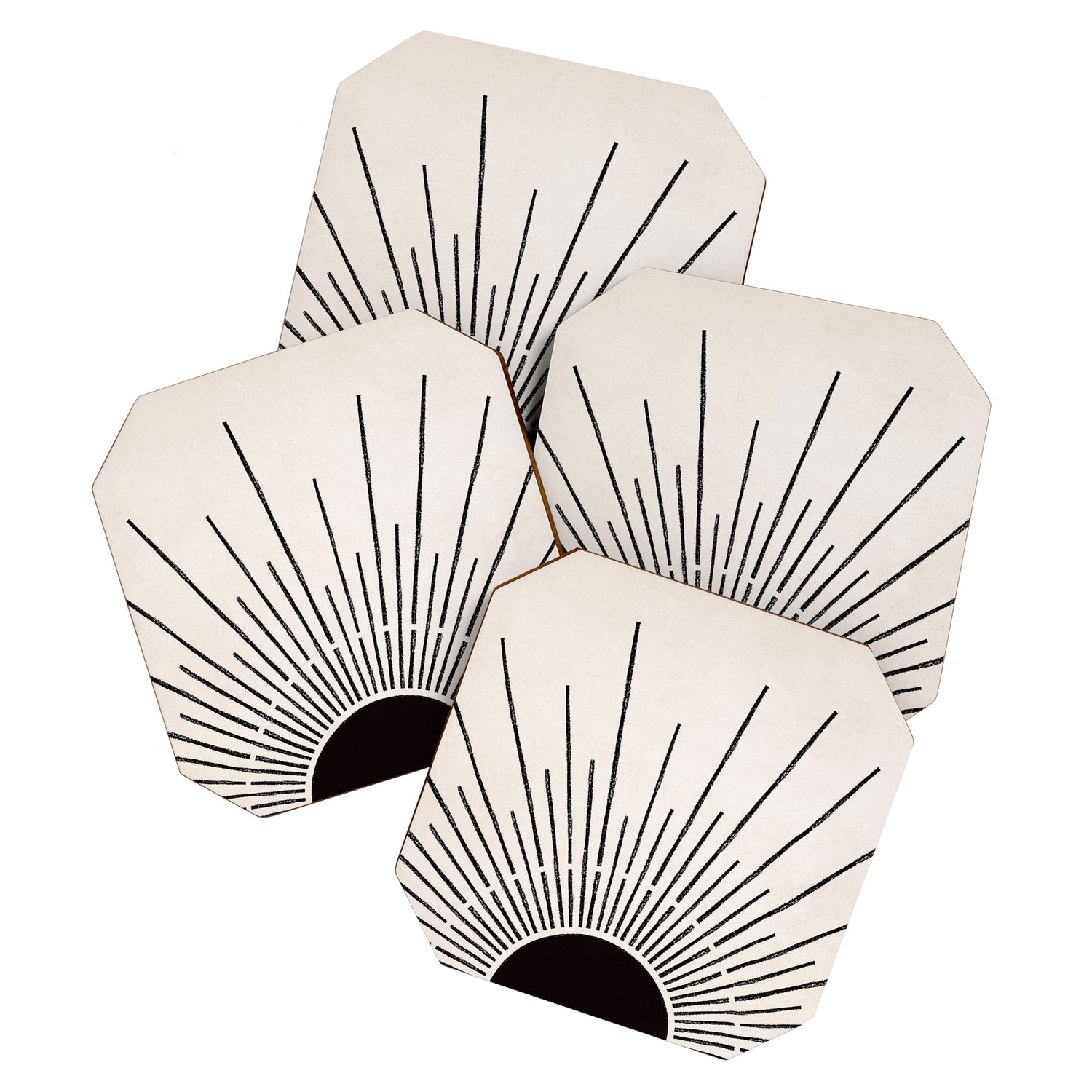 Boho Sun no. 5 Black Coaster Gallery Image 1